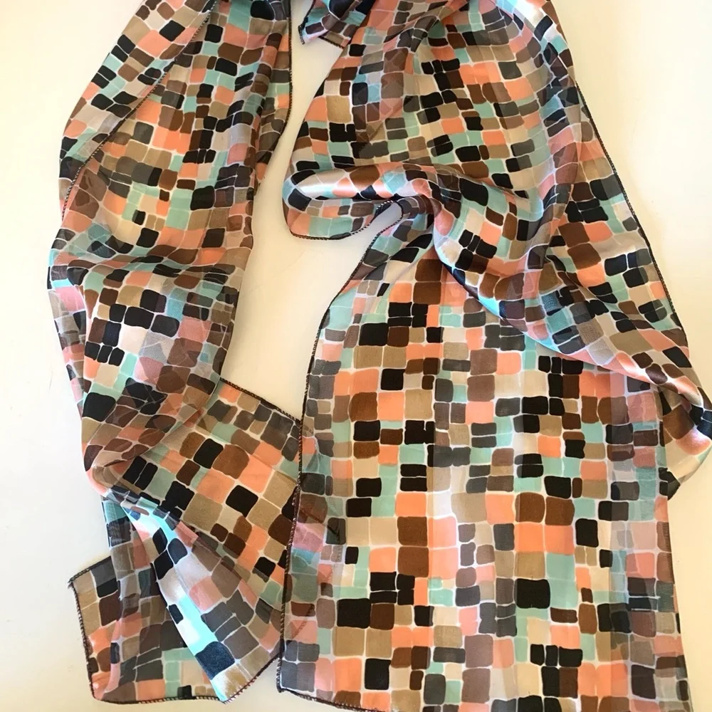 Two Vintage Silk/Polyester Women’s Scarves